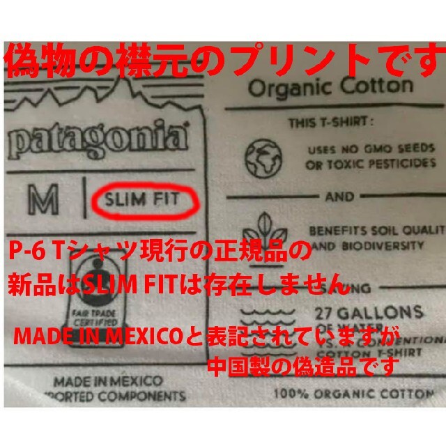 patagonia(パタゴニア)のXS 新品正規品パタゴニアP-6 ロゴ・ポケット・レスポンシビリティー白ホワイト メンズのトップス(Tシャツ/カットソー(半袖/袖なし))の商品写真