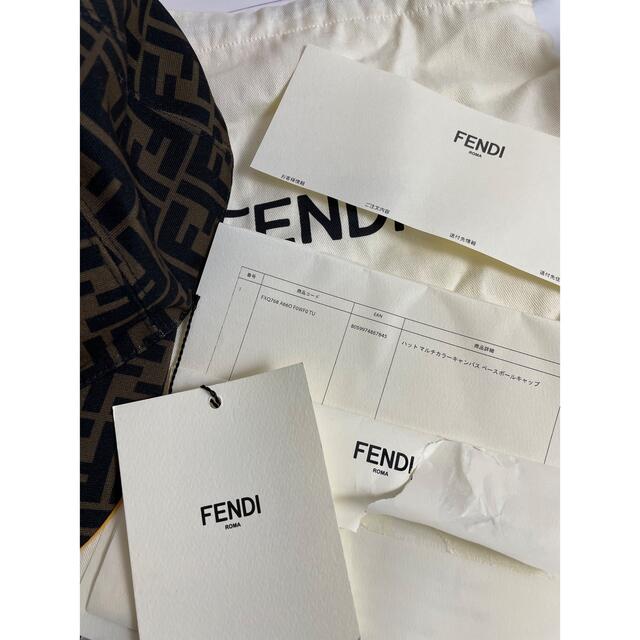 FENDI(フェンディ)のFF ベースボールキャップ 帽子 ブラウン イエロー メンズの帽子(キャップ)の商品写真