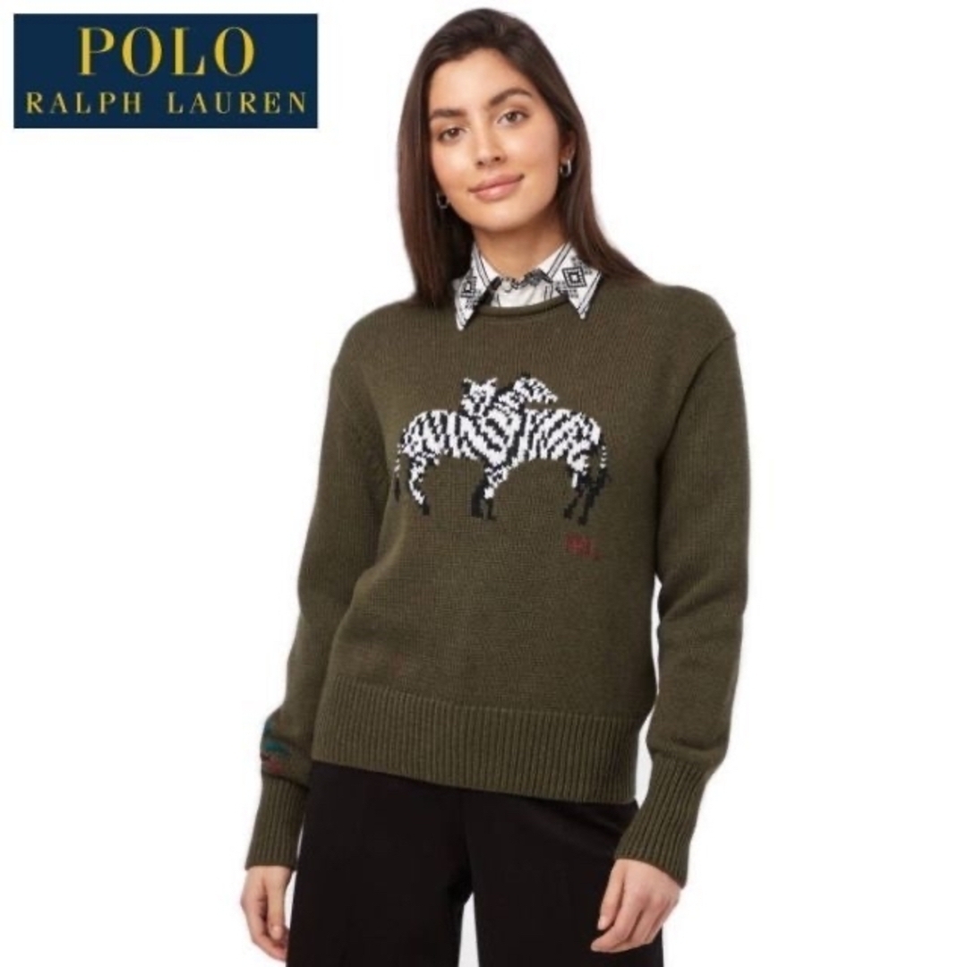 POLO RALPH LAUREN(ポロラルフローレン)の美品 正規 ポロ ラルフローレン ゼブラ シマウマ ロールネック セーター レディースのトップス(ニット/セーター)の商品写真