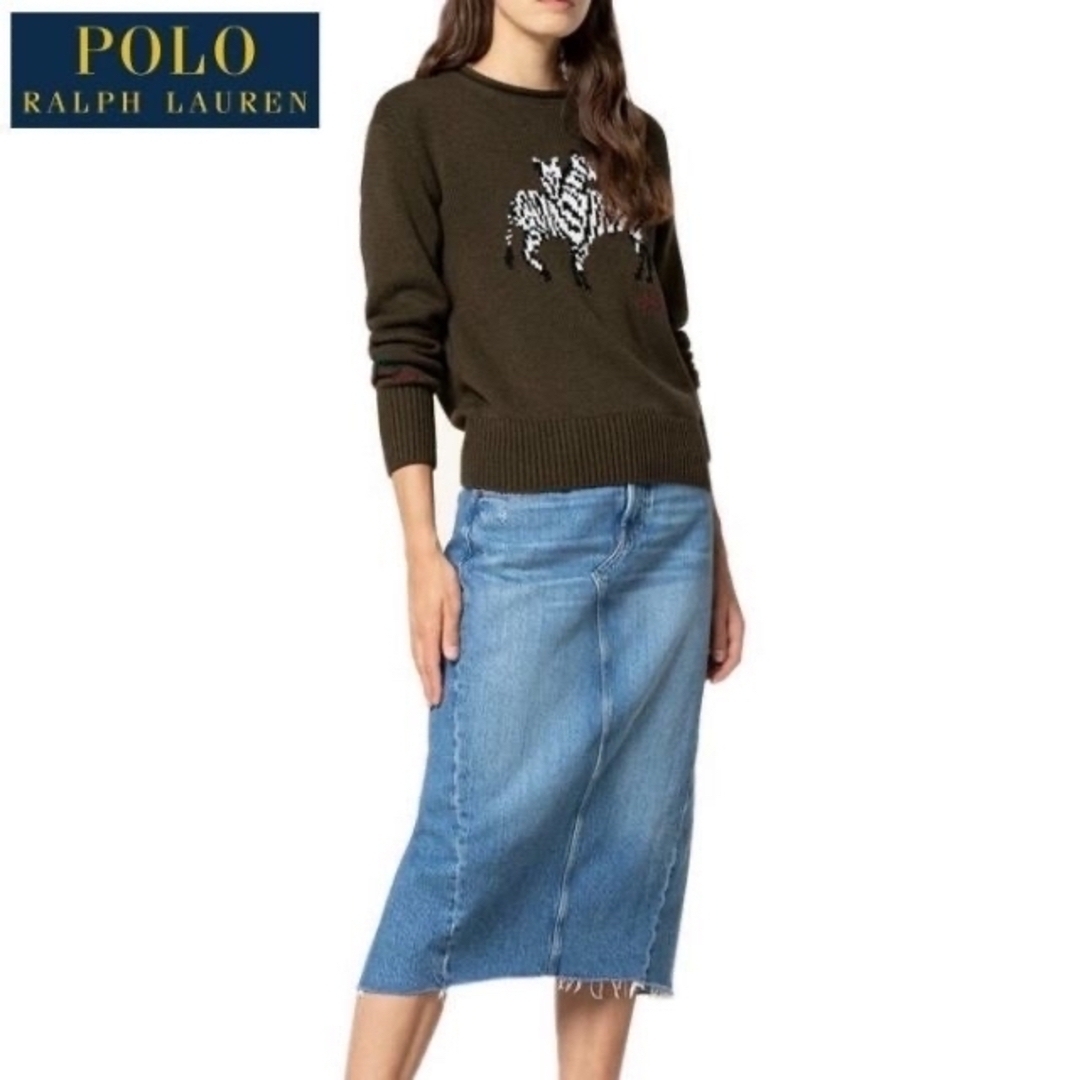 POLO RALPH LAUREN(ポロラルフローレン)の美品 正規 ポロ ラルフローレン ゼブラ シマウマ ロールネック セーター レディースのトップス(ニット/セーター)の商品写真