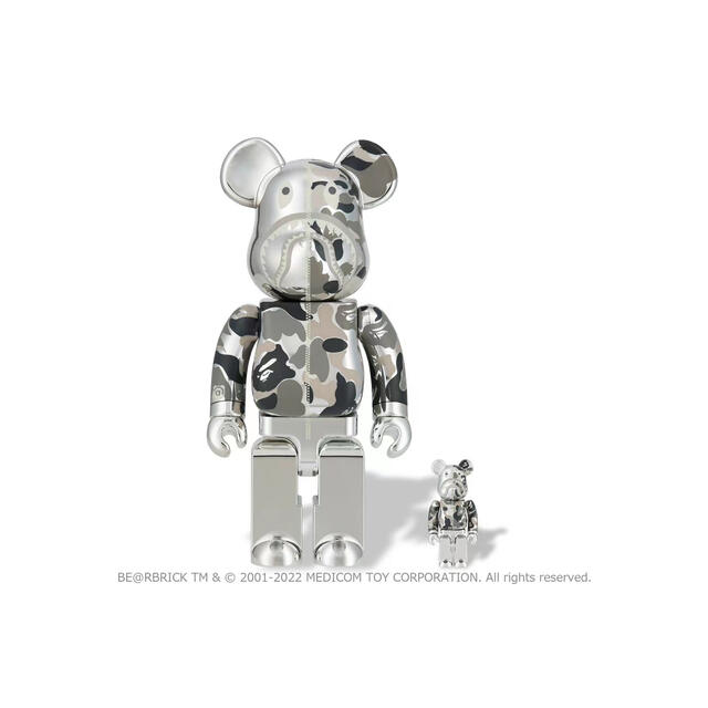 BE@RBRICK BAPE CAMO SHARK 400% SILVERエンタメ/ホビー