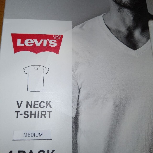 Levi's(リーバイス)のLevi's Vネック 半袖 Tシャツ ホワイト アンダーウェア Lサイズ メンズのトップス(Tシャツ/カットソー(半袖/袖なし))の商品写真