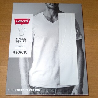 リーバイス(Levi's)のLevi's Vネック 半袖 Tシャツ ホワイト アンダーウェア Lサイズ(Tシャツ/カットソー(半袖/袖なし))