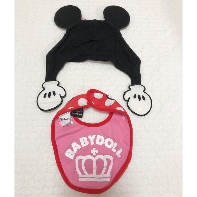 BABYDOLL - ベビードール 帽子＆スタイ セット ミニーマウス の通販 by mini's shop｜ベビードールならラクマ