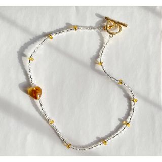 トゥデイフル(TODAYFUL)のno.110♡新作yellow beads choker  ハートビーズ　韓国風(ネックレス)