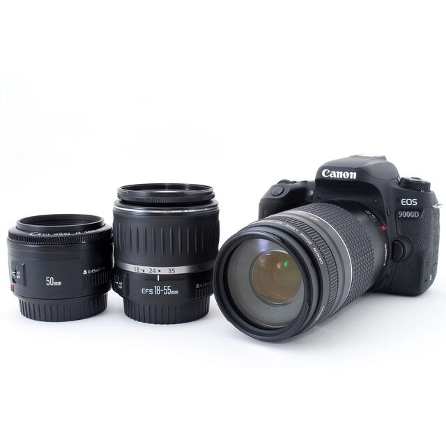 キャノン Canon EOS 9000D 標準&望遠&単焦点トリプルレンズセット