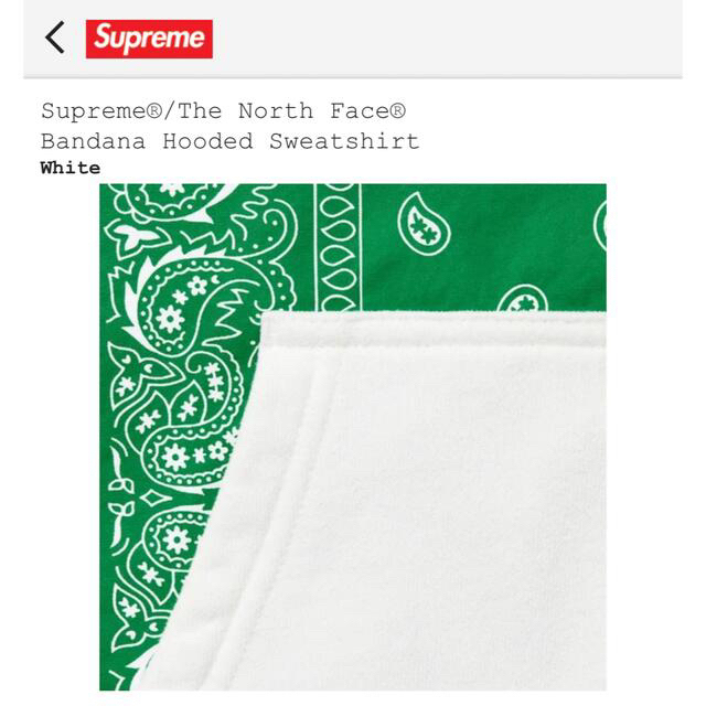 Supreme/TNF Bandana Hooded Sweatshirt L