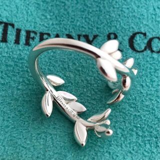 【美品】 Tiffany オリーブ リーフ バイパス リング　9号