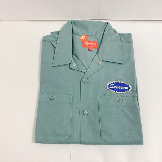 ブルー×レッド Supreme Studded Patch S/S Work Shirt 黒S | ochge.org