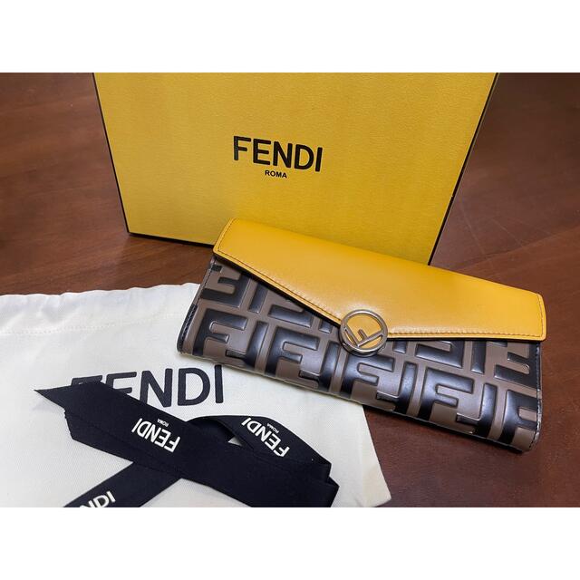 FENDI(フェンディ)のフェンディ FENDI  付属品付き　長財布　コンチネンタル　イエロー　黄色 レディースのファッション小物(財布)の商品写真