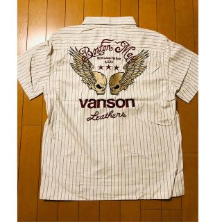 バンソン(VANSON)のvanson   バンソン　前ボタン半袖シャツ　ポケット付き　M 白　未使用(シャツ)