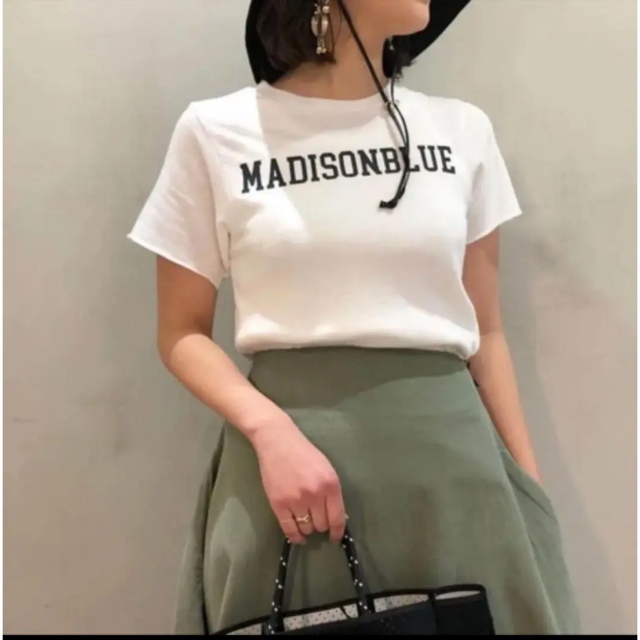 美品♡マディソンブルー♡MINI URAKE TEE 半袖　ロゴ　Tシャツ　01ホワイト