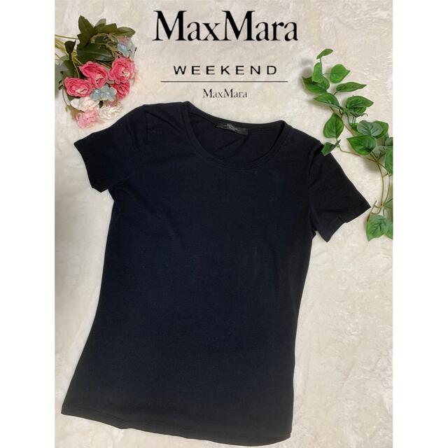 Max Mara(マックスマーラ)の未使用⭐️高級コットン使用マックスマーラーTシャツポルトガル製！ラインストーン黒 レディースのトップス(Tシャツ(半袖/袖なし))の商品写真