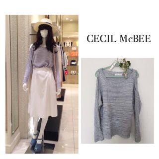 セシルマクビー(CECIL McBEE)の【CECIL McBEE】肩あきニット グレー(ニット/セーター)