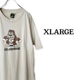 エクストララージ(XLARGE)のXLARGE エクストララージ Tシャツ 半袖 プリントロゴ USA製 ベージュ(Tシャツ/カットソー(半袖/袖なし))