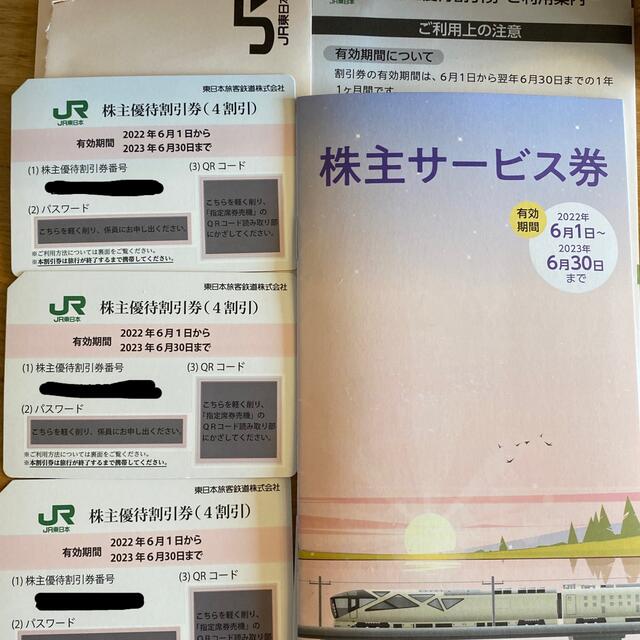 JR東日本　株主優待割引券3枚+株主サービス券