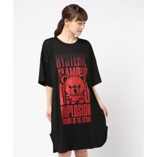 ヒステリックグラマー(HYSTERIC GLAMOUR)の美品♪ヒステリックグラマー BEAR IMPLOSIONワンピース ブラック F(ひざ丈ワンピース)