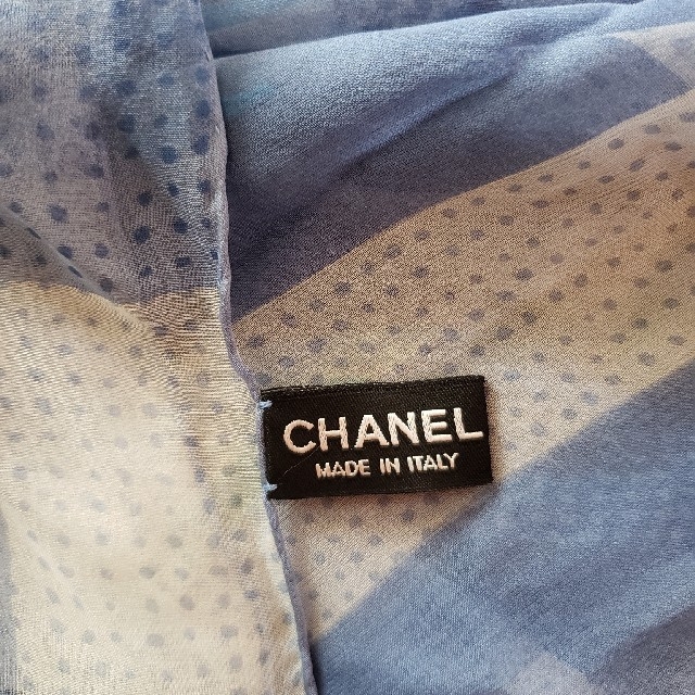 CHANEL⭐スカーフ⭐ストール⭐薄手⭐ブルー系⭐シルク⭐美品！ 商品の