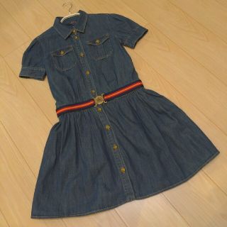 ポロラルフローレン(POLO RALPH LAUREN)のラルフローレン 柔らか涼しい半袖デニムワンピース12y 140cmベルト付(ワンピース)