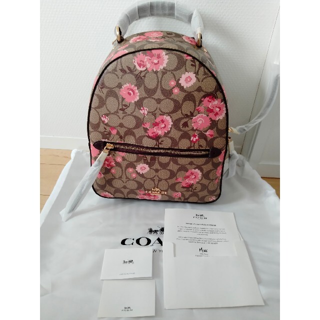 COACH - 【新品】 COACH リュック バックパック ピンク花柄 ブラウンの