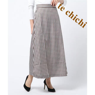 テチチ(Techichi)の新品　テチチ　ギンガムチェック　チェック　ロングスカート　フレアスカート　マキシ(ロングスカート)