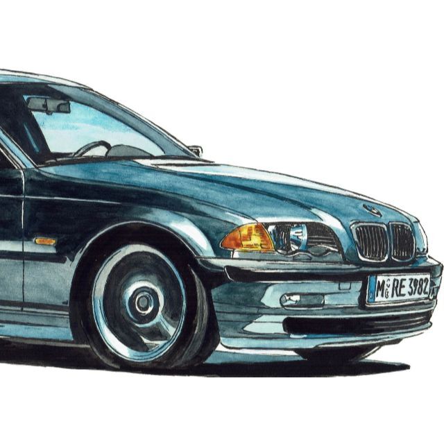 BMW(ビーエムダブリュー)のGC-791 BMW325i/M4クーペ限定版画サイン有額装済作家平右ヱ門 自動車/バイクの自動車(カタログ/マニュアル)の商品写真