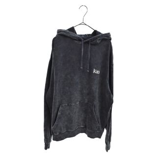 KITH キス 20AW WILLIAMS III HOODIE OVERDYE KH2559 ウィリアムズ フーディ ボックスロゴプルオーバーパーカー チャコールグレー