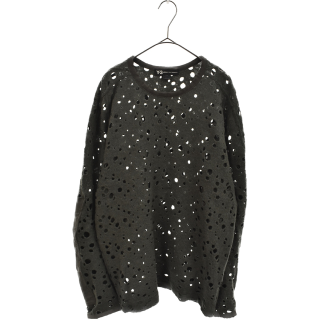 Y-3 - Y-3 ワイスリー WOOL JERSEY SWEATER ウールダメージ加工 ニット