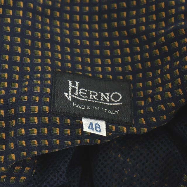 HERNO(ヘルノ)のヘルノ HERNO ジャケット ジップアップ 総柄 48 M 紺 ネイビー 黄 メンズのジャケット/アウター(その他)の商品写真