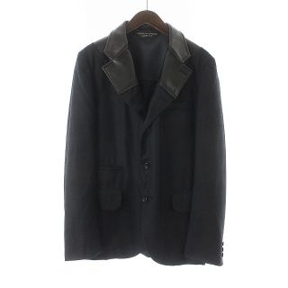 コムデギャルソンオムプリュス(COMME des GARCONS HOMME PLUS)のコムデギャルソンオムプリュス テーラードジャケット チェック柄 ウール M 黒(テーラードジャケット)