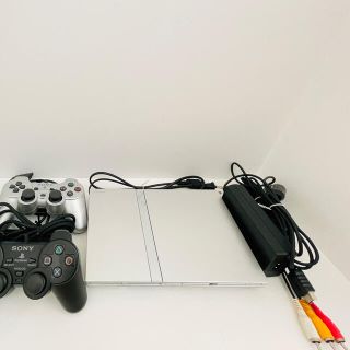 プレイステーション2(PlayStation2)の【動作良好】PS2 本体　D端子ケーブル　メモリーカード　薄型PS2 プレステ2(家庭用ゲーム機本体)