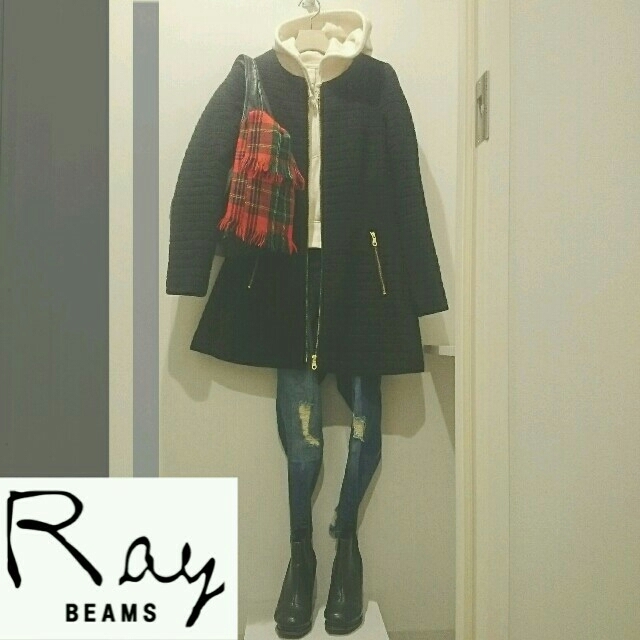 【よこたん8さま専用】カシミヤ混 Ray BEAMS ノーカラーコート