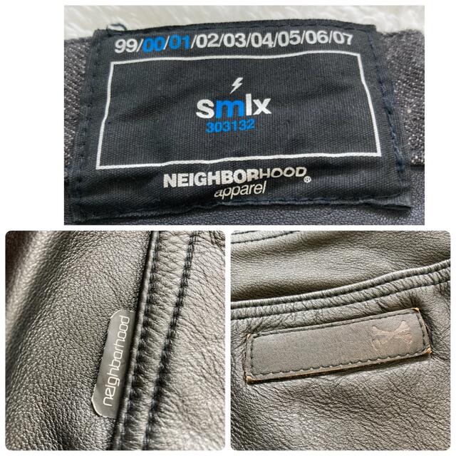 NEIGHBORHOOD(ネイバーフッド)の【NEIGHBORHOOD】 ネイバーフッド ブラックデニムパンツ レザー切替 メンズのパンツ(デニム/ジーンズ)の商品写真