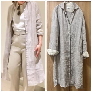 デミルクスビームス(Demi-Luxe BEAMS)の美品♡GIANNETTOジャンネット♡別注リネンシャツワンピース(ロングワンピース/マキシワンピース)