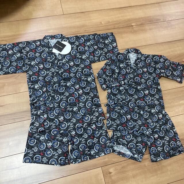 甚平 2サイズセット キッズ/ベビー/マタニティのキッズ服男の子用(90cm~)(甚平/浴衣)の商品写真