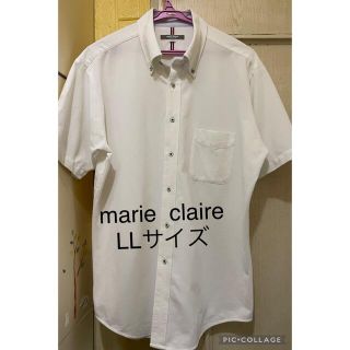 マリクレール(Marie Claire)のmarie  claire ホワイトメンズ　半袖シャツ　LLサイズ(シャツ)