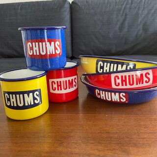 チャムス(CHUMS)のCHUMS ボードロゴ ホーローエナメルマグカップ・ディーププレート(食器)