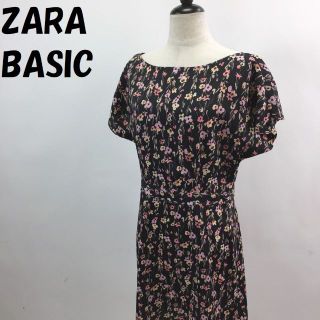 ザラ(ZARA)の【人気】ザラベーシック 半袖 ワンピース 膝丈 花柄 マルチカラー サイズM(ひざ丈ワンピース)