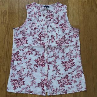 ギャップ(GAP)のGAP  大きめLサイズ　綿100%新品　花柄ノースリーブシャツ(シャツ/ブラウス(半袖/袖なし))