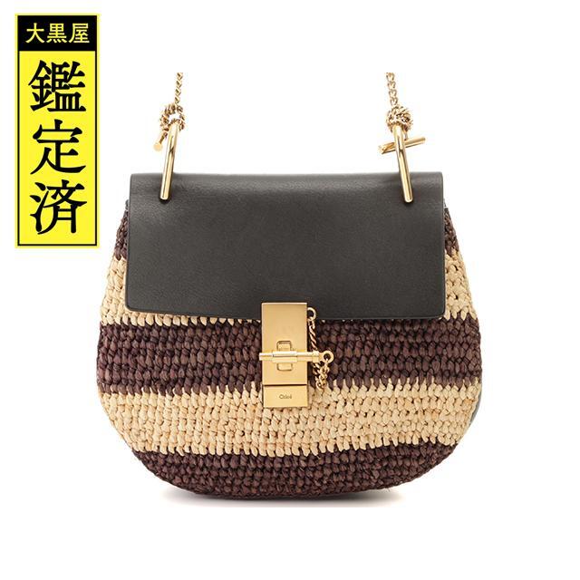Chloe - クロエ ショルダーバッグ ドリュー ブラック カーフ ストロー