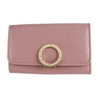 ブルガリ(BVLGARI)のBVLGARI ブルガリ ブルガリブルガリ  キーケース 282865 グレインカーフレザー   ダークピンク系 レッド系 ゴールド金具 ロゴクリップ 6連 【本物保証】(キーケース)