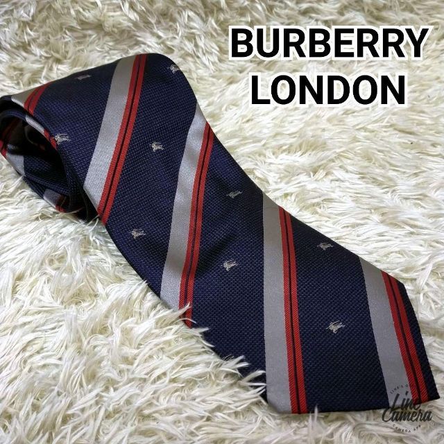 BURBERRY(バーバリー)のBURBERRY LONDON ネクタイ　ホースロゴ　シルク100%　ストライプ メンズのファッション小物(ネクタイ)の商品写真