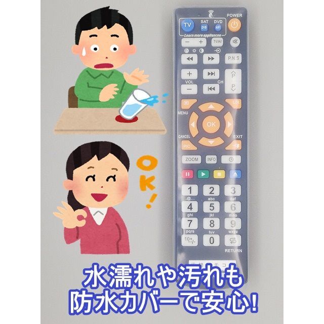 代替リモコン136】防水カバー付 IRIE FFF-TV2K40WBK 互換の通販 by