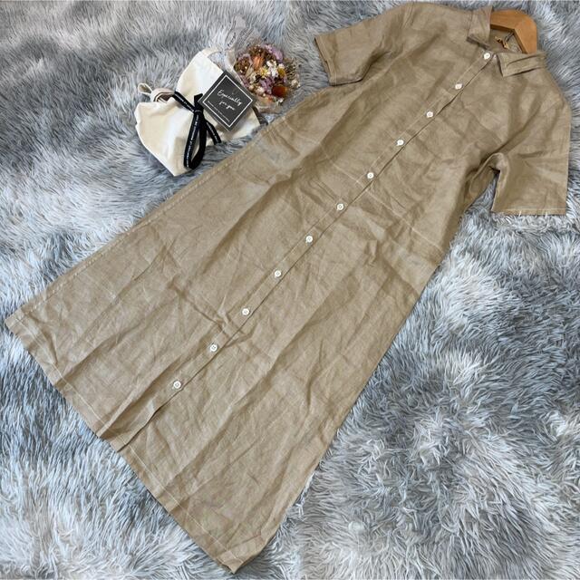 購入 品 ブログ 45rpm シャツワンピース リネン100% ベージュ