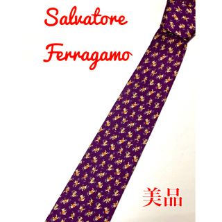 サルヴァトーレフェラガモ(Salvatore Ferragamo)のFerragamo フェラガモ ネクタイ レギュラー  レッド 熊 総柄 SF(ネクタイ)