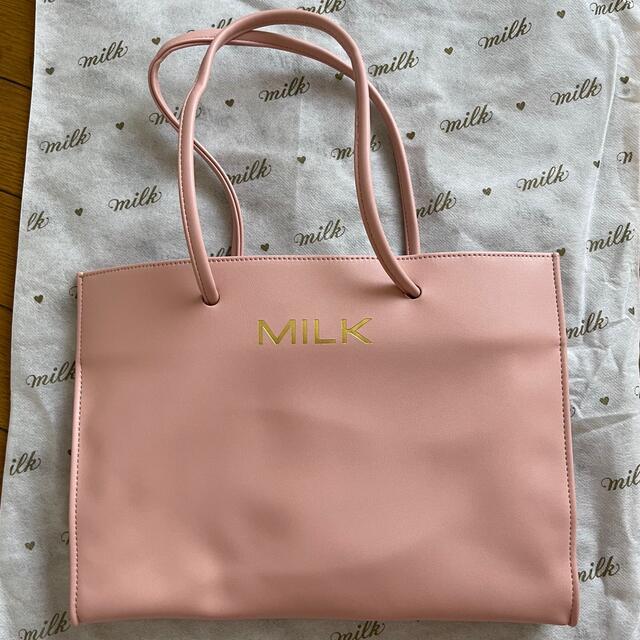 MILK レザー トートバッグ ピンク 新品