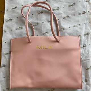 ミルク(MILK)のMILK レザー トートバッグ ピンク 新品(トートバッグ)