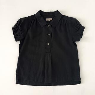 マーガレットハウエル(MARGARET HOWELL)のMHL マーガレットハウエル リネン100%プルオーバーシャツ 黒 1(シャツ/ブラウス(半袖/袖なし))