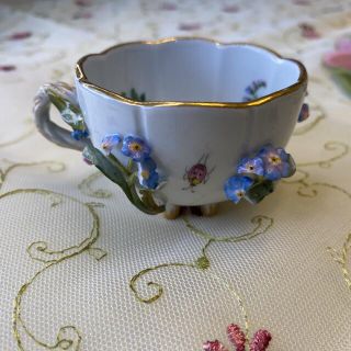 MEISSEN - マイセン アップリケ 昆虫と花 カップ&ソーサー 1級品の