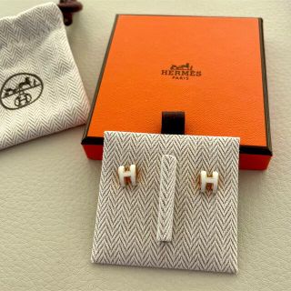 Hermes - HERMES エルメス mini pop H ミニポップH ピアス ホワイトの